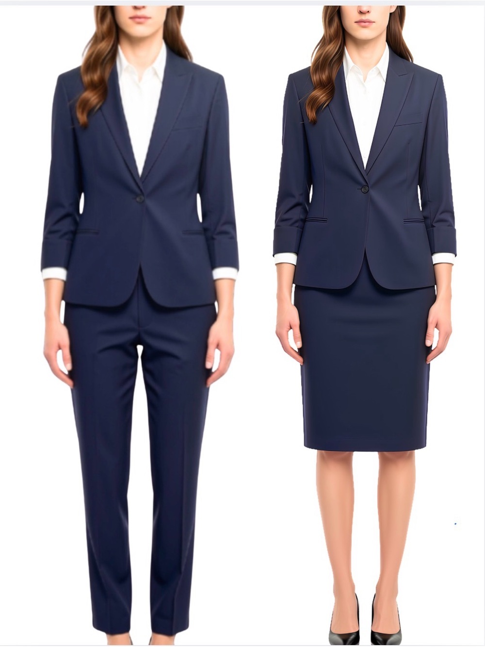 Ann Taylor Women's Navy Full Suit Blazer Jacket, Pants, Skirt- Classic Workwear